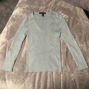Forever 21 V Neck Long Sleeve Shirt